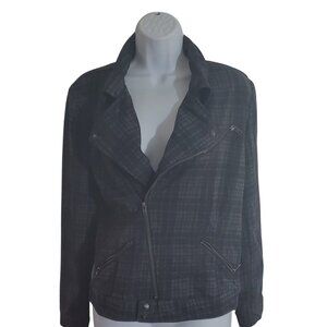 Liverpool Jeans Co Plaid Zip-Up Jacket With Asymmetrical Zipper‎ For Women